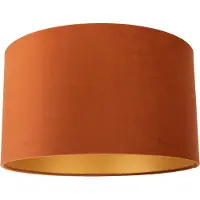 QAZQA Abat-jour en tissu orange avec intérieur doré 35/35/20