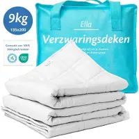 Ella Couverture lestée 9 kg - Couverture en coton OEKO-TEX 135 x 200cm - Couverture lestée - Blanc
