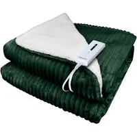Tomado TEB1804G - Couverture électrique - Couverture à enrouler - Couverture chauffante - Tissu polaire ultra-doux - 180 x 130 cm - Vert