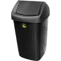BJZ A-35059 Corbeille à papier ESD 50l (L x H x P) 360 x 650 x 360mm Plastique noir 1p., Poubelle, Noir