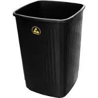 BJZ A-34058 Corbeille à papier ESD 50l (L x H x P) 360 x 650 x 360mm Plastique noir 1p., Poubelle, Noir