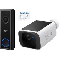 Eufy C30 2K Draadloze Video Deurbel 2K FHD - Accu Zwart + SAMSUNG MicroSDXC 64GB PRO + (Sans fil, WiFi)