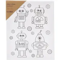 Creativ Company Toile de peintre avec impression Robots - 24x30cm