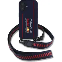 Red Bull Racing Silicone Vertical Logo Magsafe Case + Crossbody Strap Iphone 16 Phone Case Bleu