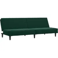 vidaXL Canapé-lit à 2 places vert foncé velours