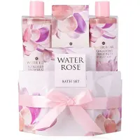 Accentra Badeset WATER ROSE in Geschenkbox, inkl. 200ml Duschgel, 200ml Schaumbad, 100g Seife, 100g Badesalz
