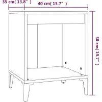 vidaXL Tables de chevet 2 pcs Blanc brillant 40x35x50 cm