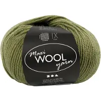 Creativ Company Laine 100 g vert olive, Fil + laine, Vert