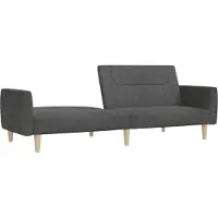 vidaXL Canapé-lit à 2 places gris foncé tissu