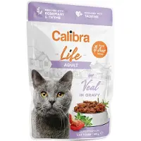 Calibra Life Pouch Adult Veal In Sauce 28x85g Wet Cat Food Clair 28x85g