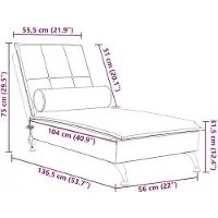 vidaXL Chaise longue de massage avec traversin gris foncé velours