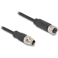 DeLOCK M12 Kabel X-kodiert 8 Pin Stecker zu Buchse PVC 5 m