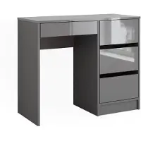 Vicco Bureau Sherry Gris Haute brillance 90x40cm avec tiroirs, Model 43668