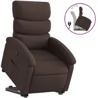 vidaXL Fauteuil relax avec releveur Tissu marron foncé
