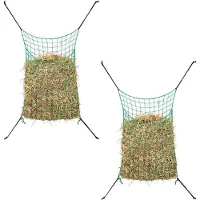 vidaXL Filets à foin 2 pcs. Rectangulaire Vert 90x60 cm PP