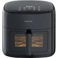 Wartmann Airfryer Compact - Friteuse à air chaud sans PFAS avec fenêtre de visualisation - 6 litres - 10 programmes - 1500 Watt - Noir