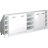 Vicco Ensembles de meuble de rangement sous pente Rion Blanc Haute brillance Lot de 5, Model 56063