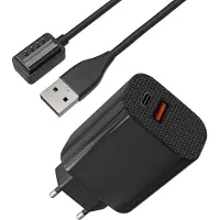 Phonillico Chargeur Secteur 12W + Cable Compatible avec Suunto 9/9 Baro / D5 / EON Core/Spartan - Charge Montre