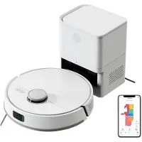 Liectroux Aspirateur robot M70 Pro Lidar avec bac à poussière à vidage automatique, stockage de cartes sur plusieurs étages, aspiration puissante de 6 500 Pa, batterie de 3 200 mAh