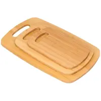 Cheffinger Ensemble De 3 Planches À Découper En Bambou Ultra Durable Écologiques Marron Clair
