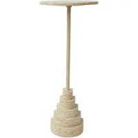 AYTM Solum Table d'appoint Travertine | Sand | Large (H:78 cm)