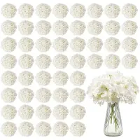 Vevor Hortensia Artificielle Lot de 65 Fleurs Artificielles 250 mm Bouquets de Fausses Fleurs Aspect Réaliste avec Tête 152,4 mm