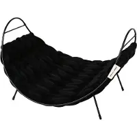 D & D Lit en métal Baily Fleece noir, taille : L