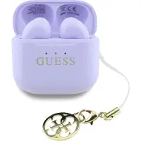 GUESS Ecouteurs sans fil TWS Effect Logo classique imprimé et breloque lavande