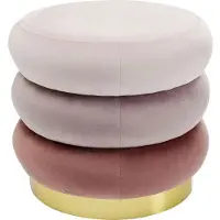 Kare design Tabouret Sandwich velours rose