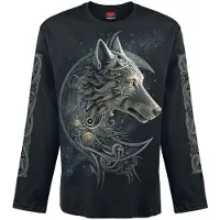 Spiral T-shirt manches longues de - Loup Celtique - M - XXL - pour Homme - noir - Taille XL