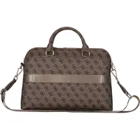 GUESS Torba 4G Poche zippée Logo triangulaire 15 Brzowy