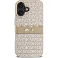 DKNY , Étui Repeat Pattern Tonal Stripe pour Apple iPhone 16 Plus, Rose