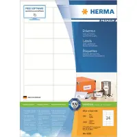 Herma Étiquettes universelles 4262, adhésives permanentes, imprimables, L 64,6 x H 33,8 mm, papier FSC, blanc, 2400 pièces/100 feuilles