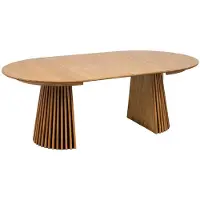 Ebuy24 Table à manger Tokyo avec 2 rallonges, Ø 120 x 120-160-200 cm, placage chêne.