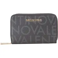 Mario Valentino Élégant portefeuille pour femme noir avec fermeture éclair et matériaux recyclés