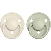 BIBS De Lux Natural Rubber Size 2: 6+ months tétine Ivory / Sage 2 pcs