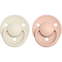 BIBS De Lux Natural Rubber Size 1: 0+ months tétine Ivory / Blush 2 pcs