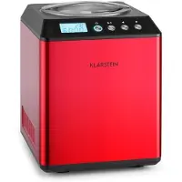 Klarstein Turbine à glace - Machine à glace à compresseur - 180W - capacité de 2L - Sorbetière - préparation en 30 à 40min - Rouge