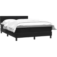 vidaXL Lit boxspring avec matelas noir 160x210 cm velours