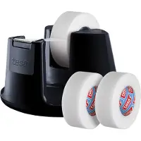 TESA Dérouleur de table Easy Cut Compact tesafilm + 3 rouleaux de film adhésif mat invisible