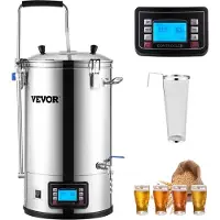 Vevor Cuve de Brassage 30 L Système de Brassage de Bière Tout-en-Un Pot 35 L Inox Cuve de Fermentation Bière Électrique avec Pompe de Circulation Écran LCD Machine à Brasser la Bière Brasseur Maison