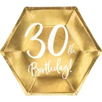 Party Deco Teller 30 Jahre in Gold