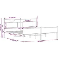 vidaXL Lit métallique sans matelas Chêne Sonoma 160x200 cm