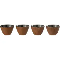 J-Line Boite 2 tasse a the metal marron assortiment de 2