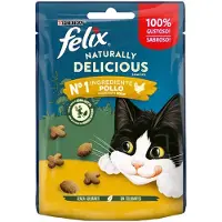 Purina Felix Naturellement Délicieux Poulet Et Herbe à Chat Snack Pour Chats 8x50g