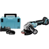 Makita DGA508RTJ Meuleuse D'angle Sans-fil - 18V Li-ion - 2 Batteries 5,0 Ah - MAKPAC - Softstart - Brushless