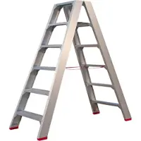 Kippers Rijssen 4741000206 Échelle Double - Aluminium - 2 X 6 Marches - Hauteur De Travail Max. 3,45 M.