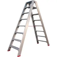 Kippers Rijssen 4741000208 SuperPRO Échelle Double - Aluminium - 2 X 8 Marches - Hauteur De Travail Max. 3,95 M.
