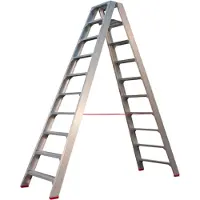 Kippers Rijssen 4741000210 Échelle Double SuperPRO - Aluminium - 2 X 10 Marches - Hauteur De Travail Max. 4,45 M.
