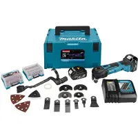 Makita Découpeur-ponceur Sans-fil DTM51RMJX3 - 18V Li-ion - 2 Batteries 4,0 Ah - 41 Accessoires - MAKPAC